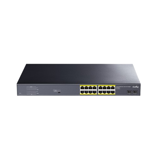 16-Port Gigabit PoE+ Switch with 2 Gigabit SFP ports 200W