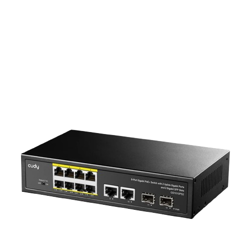 8-Port Gigabit PoE+ Switch with 2 GbE and 2 Gigabit SFP