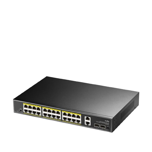 24-GbE PoE Switch with 2 Uplink GbE and 2 Uplink SFP